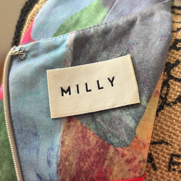 MILLY Designer spring multicolor dress red blue green XS 2 4 - Picture 5 of 6